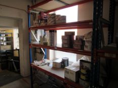 Single bay shelving & contents (located on the first floor)