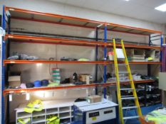2 bays boltless shelving unit orange/blue (located on the first floor)
