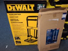 1 x Dewalt DXWT-FT512 folding hand truck, 1 x Sealey CST980 90kg folding sack truck