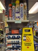 Qty safety signs, litter pickers & line markers