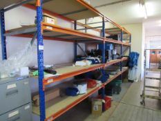 3 bay rack & contents (located on the first floor)