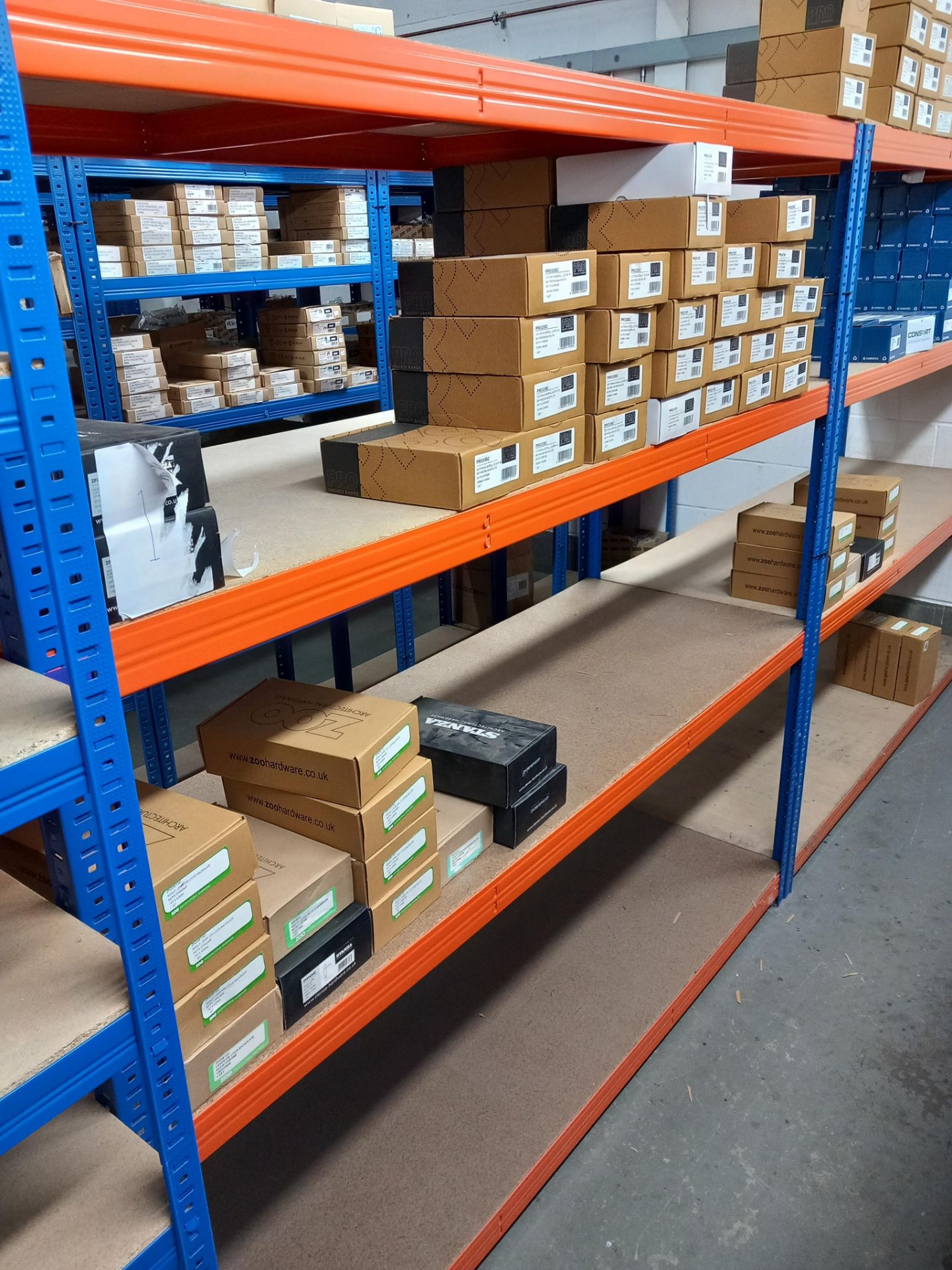 Assortment of lever door handles on rows and back plates with various finishes to include Zoo - Image 9 of 11