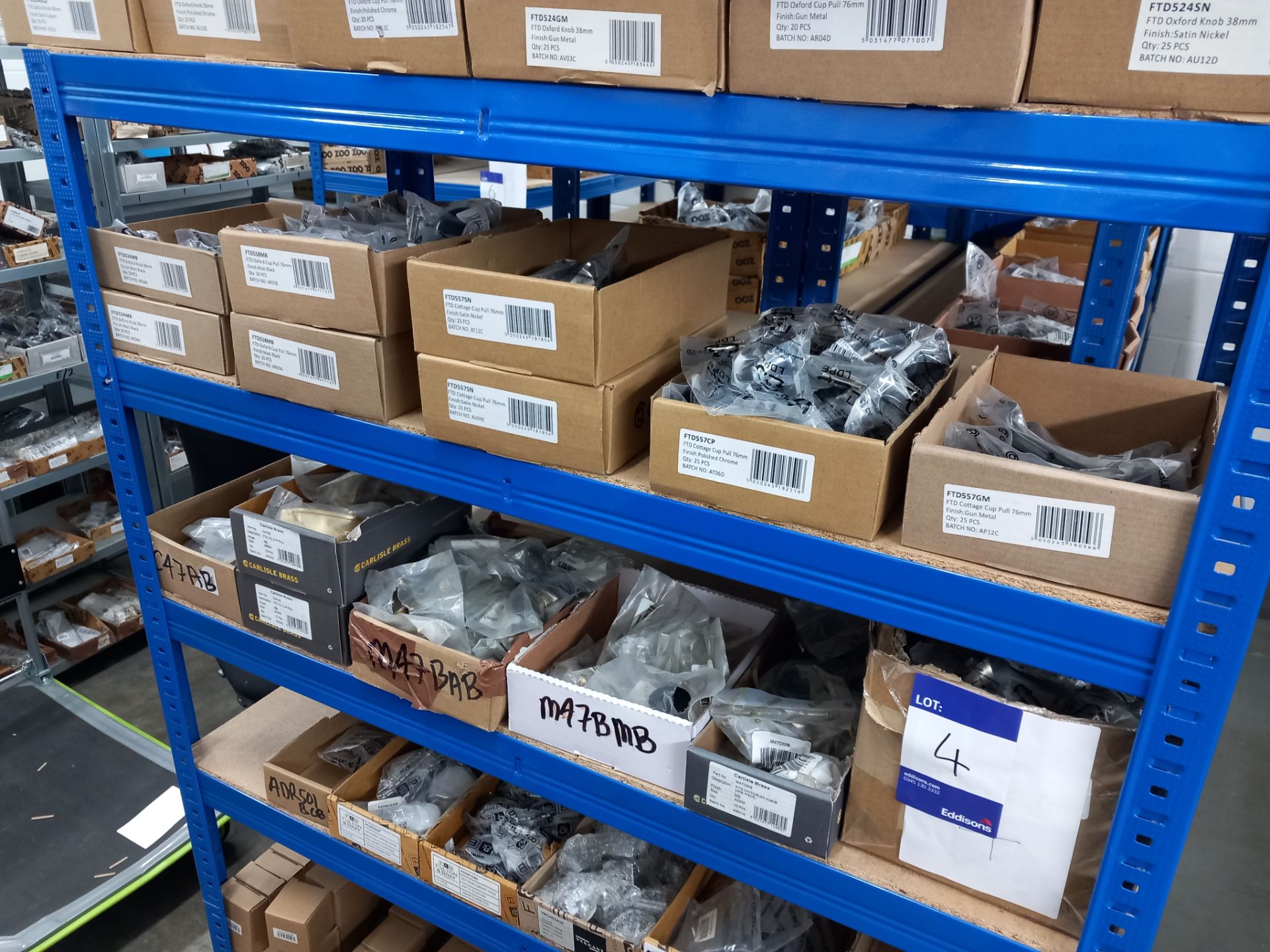 Assortment of cabinet furniture to include cabinet knobs, pull handles, magnetic catches, flush - Image 3 of 5