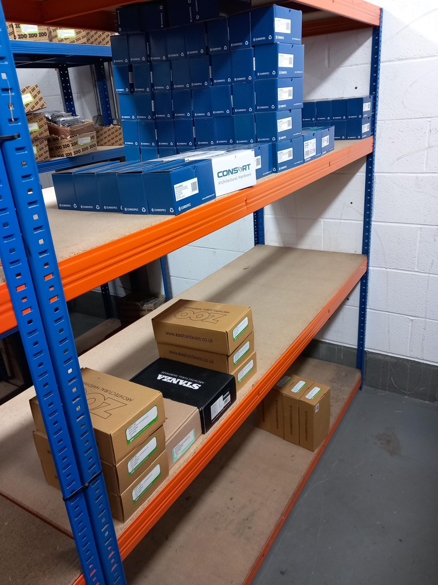 Assortment of lever door handles on rows and back plates with various finishes to include Zoo - Image 11 of 11