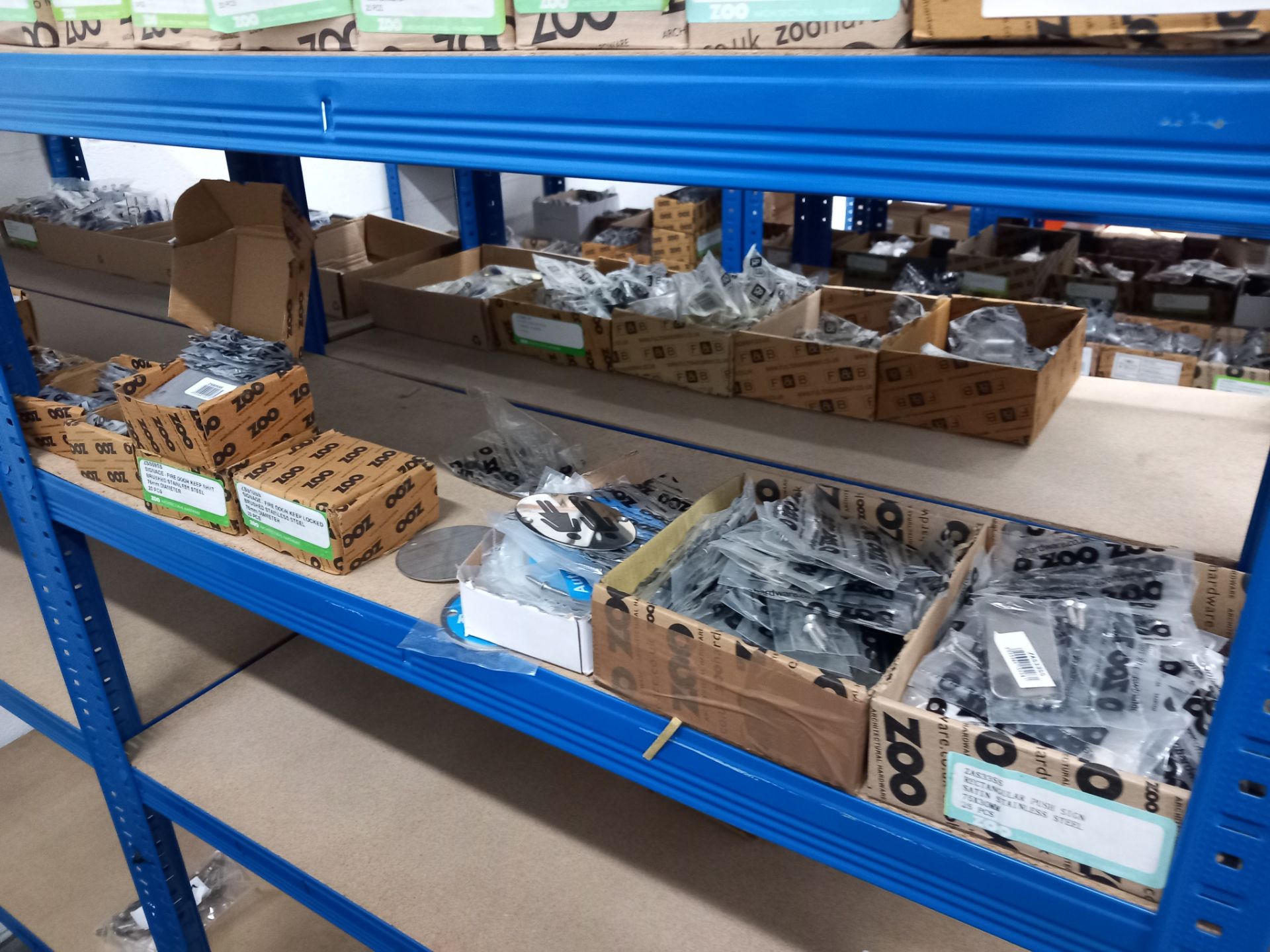 Assortment general door hardware / ironmongery to include pull handles, door stops, door signage, - Image 18 of 29