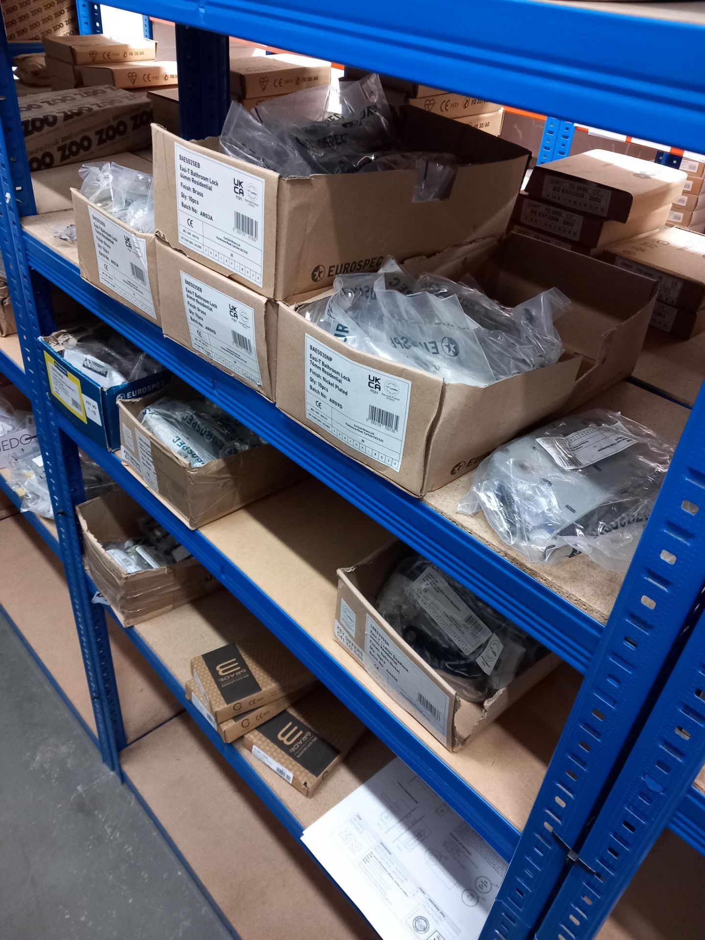 Assortment of mortise locks, tubler latches, five pin cylinders, roller catches, tubler dead bolts - Image 16 of 20