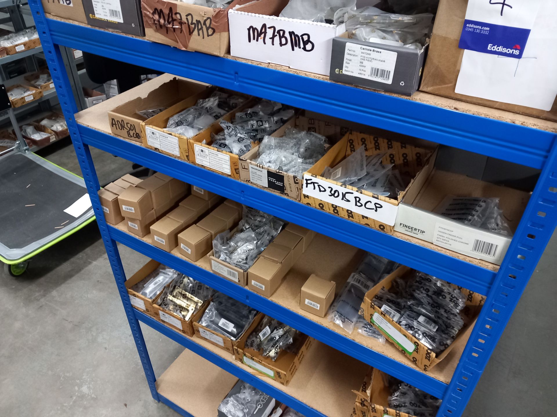 Assortment of cabinet furniture to include cabinet knobs, pull handles, magnetic catches, flush - Image 4 of 5