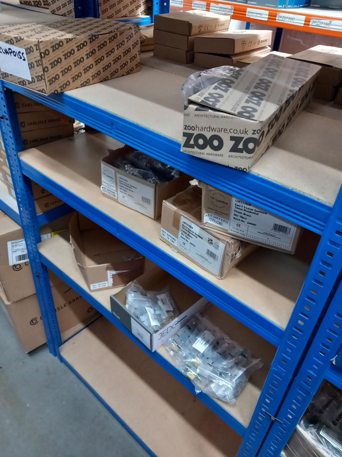 Assortment of mortise locks, tubler latches, five pin cylinders, roller catches, tubler dead bolts - Image 18 of 20