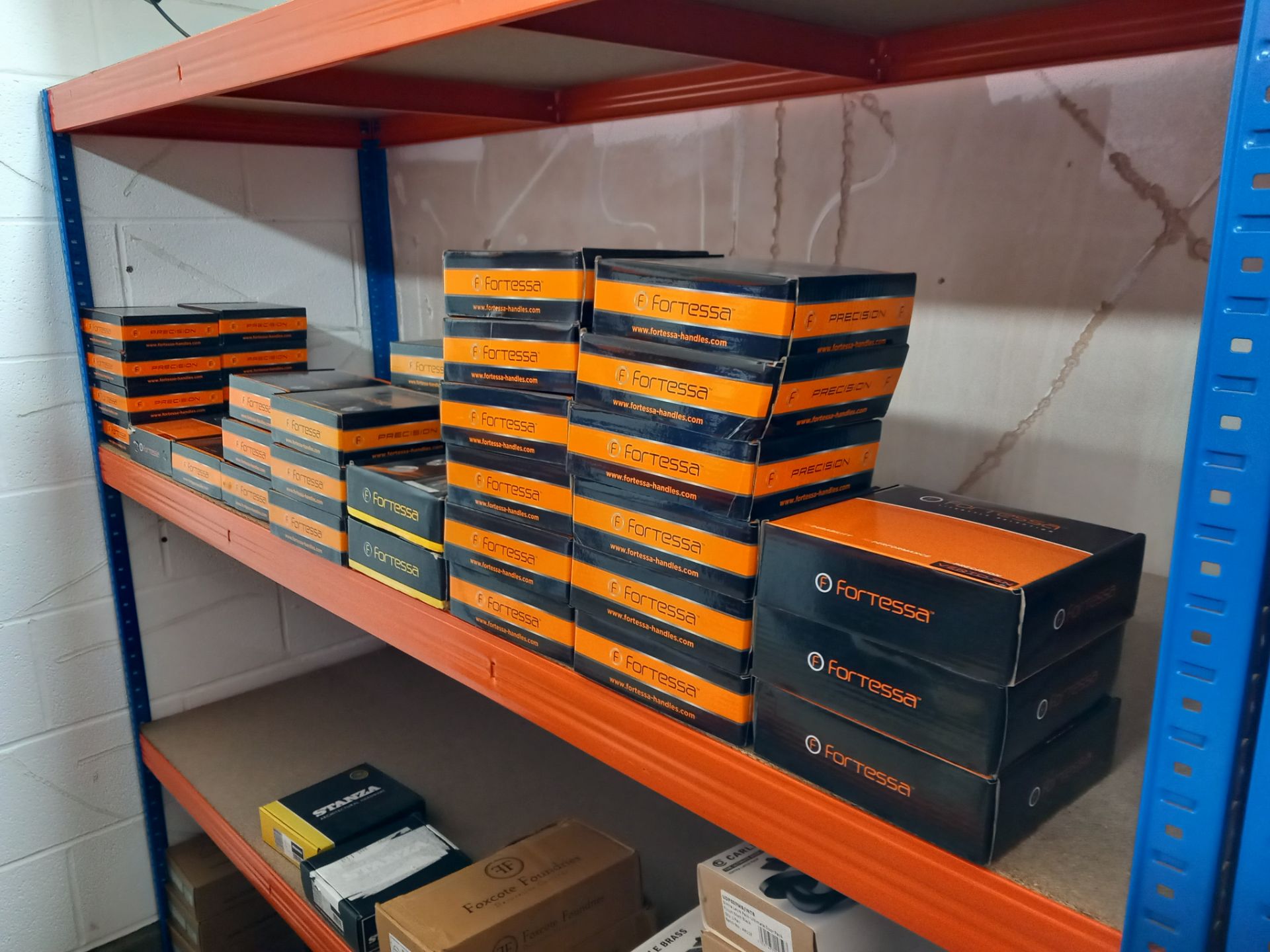 Assortment of lever door handles on rows and back plates with various finishes to include Zoo - Image 7 of 11