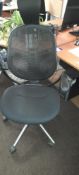 4x various mobile office chairs and 1x adjustable height stool (located first floor, access via