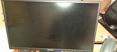 4x monitors including Viewsonic VA2405-h (located first floor, access via spiral staircase)