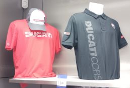 2x Torso Mannequins, 2x Ducati T-Shirts and Baseball CAP