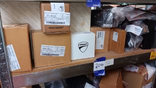 Assortment of Ducati parts/accessories to shelf (Row B) (Viewing strongly recommended)