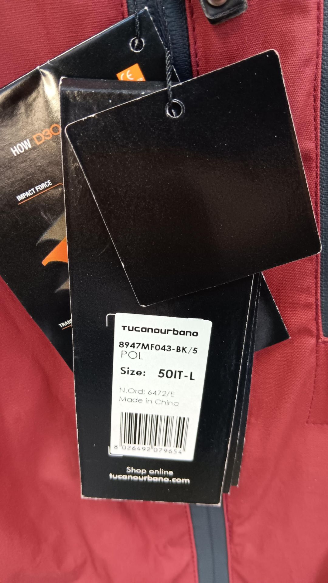 Tucanour Bano waterproof jacket short red L rrp. £161.00 (Viewing strongly recommended) - Image 2 of 2