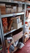 Assortment of KTM parts/accessories to shelving bay to include off road domgells, turn signal