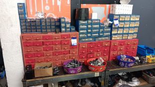 Multi Drawer Storage Unit and Contents of Nuts, Bolts, Screws etc.