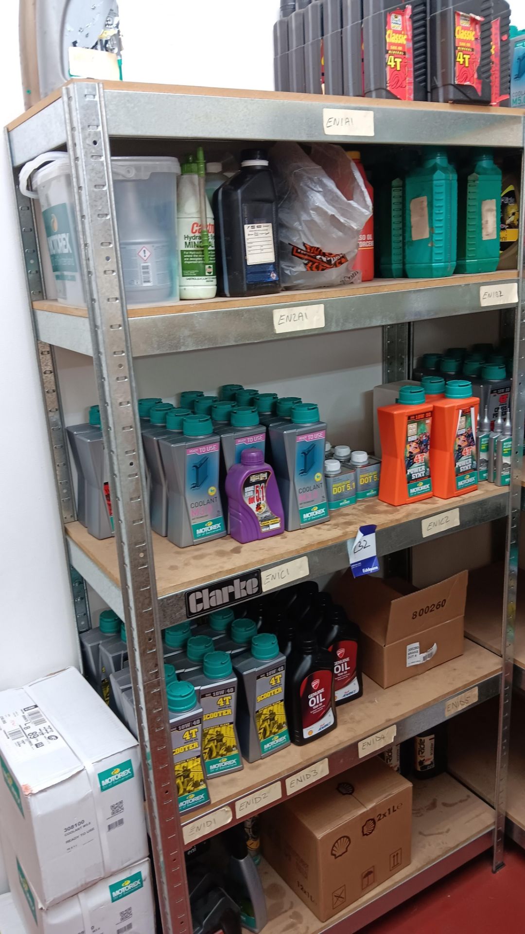 Large quantity of various engine oils to include Four Stroke oil, Fork oil, Cross Power, coolents, - Image 8 of 10