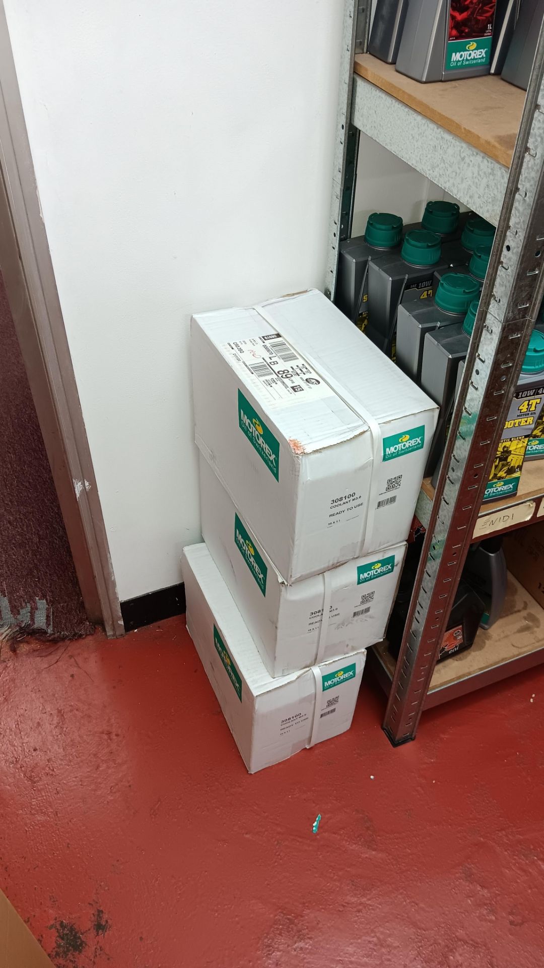 Large quantity of various engine oils to include Four Stroke oil, Fork oil, Cross Power, coolents, - Image 9 of 10