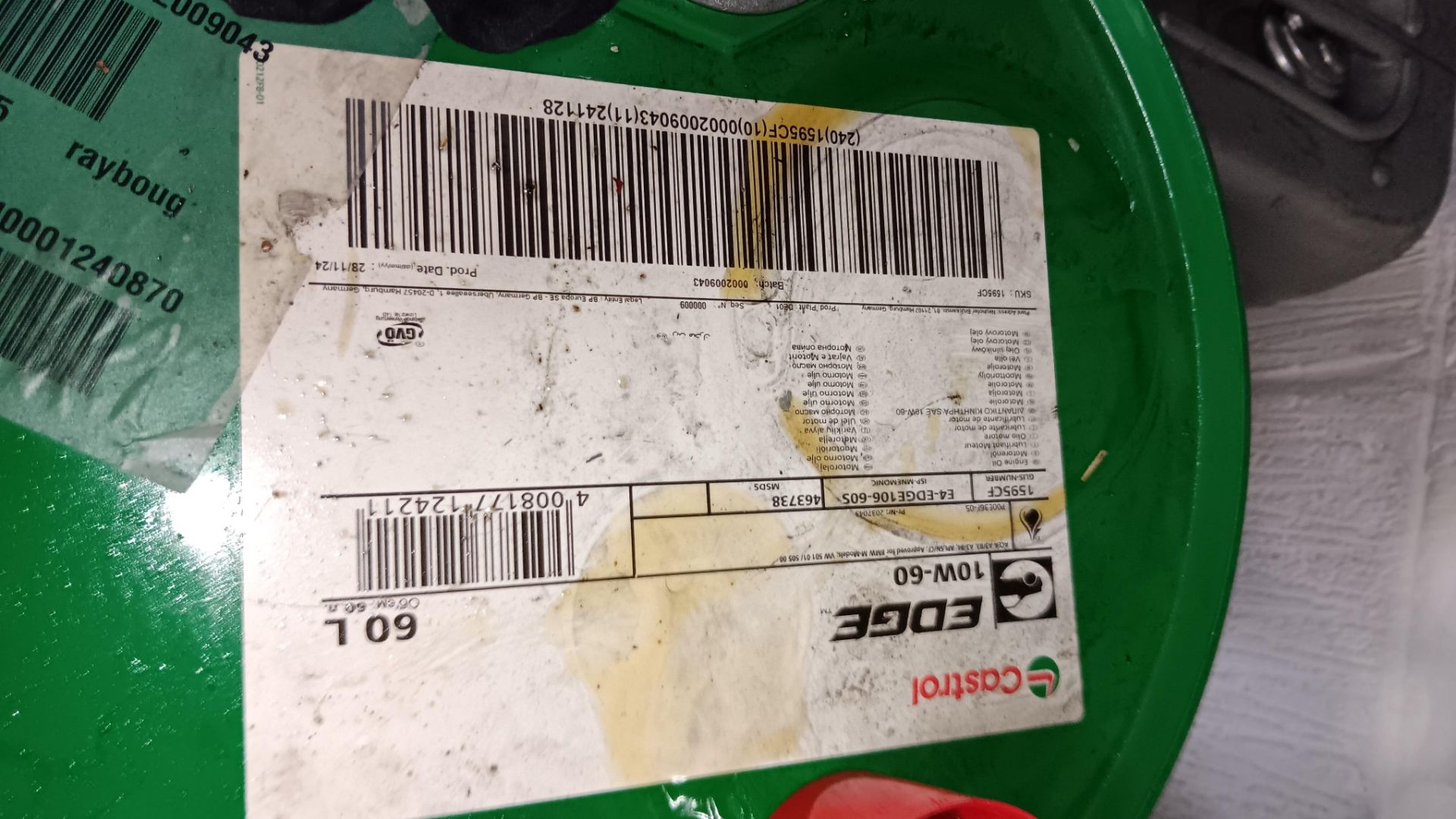Part 60l Barrel of Castrol Edge 10W-60 Engine Oil with Dispenser - Image 2 of 2