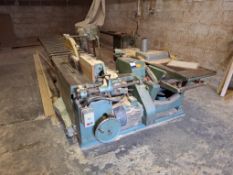 Dominion planer and rip saw with roller feed table & dust harvester