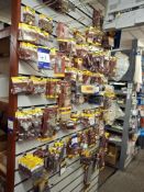 Contents of wall to include latches, catchers, hangers, locks, stops, blades etc.