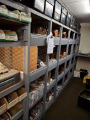 Contents of row of racking to include various pipes, connectors etc. (excludes till)