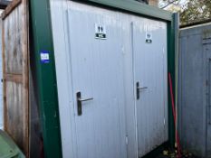 Twin cubicle portable toilet cubicle (to be removed by suitably qualified tradesperson with all