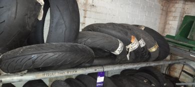 Quantity of used motorcycle tyres to top rack