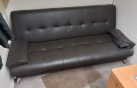 Brown leather sofa