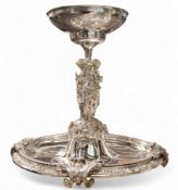 A large and impressive Christofle E.P.N.S. table centrepiece, the bowl engraved and chased with