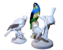 A Crown Staffordshire model of a bird,  designed and modelled by J. T. Jones, script printed mark;