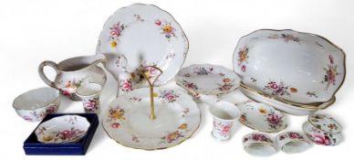 Royal Crown Derby Posies - milk jug, mustard, table bell, napkin rings, trinket dishes; cake