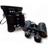A pair of Zenith Triple Tested 7 x 5.0 Field 71 degree binoculars, no.15830; a pair of Boots 10 x 50