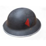 A WWII Royal Regiment of Artillery MkII Brodie helmet, dark brown, Royal Regiment of Artillery