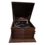 A Columbia Viva tonal Grafonola No. 117 oak cased gramaphone, 48.5cm wide