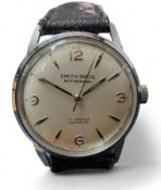 A Swiss 1960s stainless steel gentleman's wristwatch, Swiss 17 Jewels Incabloc movement, silver