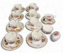 A Royal Crown Derby Posies pattern tea service, comprising eight teacup, for five saucers, eight