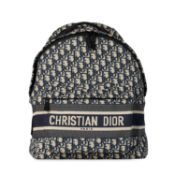 CHRISTIAN DIOR BLUE OBLIQUE JACQUARD CANVAS TRAVEL BACKPACK  Condition grade B.  Blue Oblique