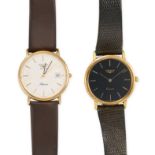 LONGINES, TWO GENTLEMAN’S WRISTWATCHES, comprising quartz movements, the first with a classic