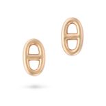 HERMES, A PAIR OF CHAIN D'ANCRE EARRINGS in 18ct rose gold, each designed as a mariner link,
