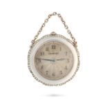 CARTIER, AN ANTIQUE DIAMOND POCKET WATCH in platinum, the circular watch with Arabic numerals,