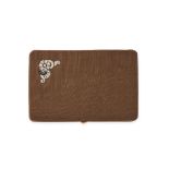 MAUBOUSSIN, AN ART DECO SAPPHIRE AND ONYX VANITY VASE the hinged case opening to reveal a mirror,