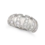 CHAUMET, A DIAMOND DRESS RING in 18ct white gold, set with rows of round brilliant cut diamonds,
