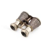 A PAIR OF VICTORIAN SILVER-MOUNTED RACING GLASSES