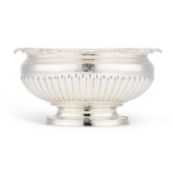A SILVER-PLATED REEDED BOWL