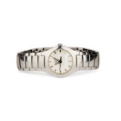 A LADY'S STEEL LONGINES BRACELET WATCH