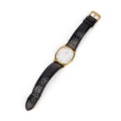 A GENTS GOLD PLATED LONGINES STRAP WATCH