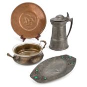 A GROUP OF EARLY 20TH CENTURY METALWORK