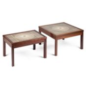 KVALITET FORM FUNKTION, TWO 1960s DANISH ROSEWOOD AND TILE-TOP COFFEE TABLES