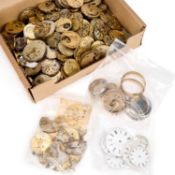 A MIXED LOT OF POCKET WATCH MOVEMENTS AND PARTS